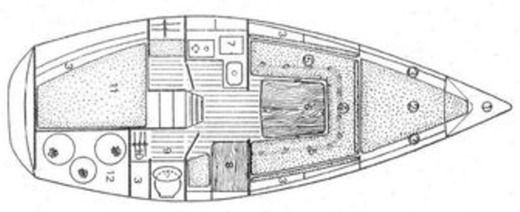 Sailboat Jeanneau Attalia boat plan