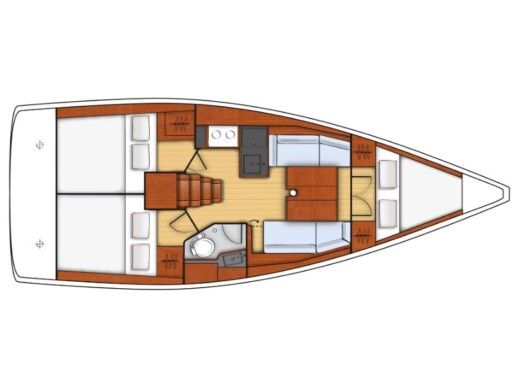 Sailboat  Oceanis 35.1 Boat layout