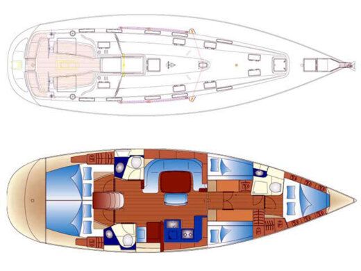 Sailboat Bavaria Bavaria 49 Boot Grundriss