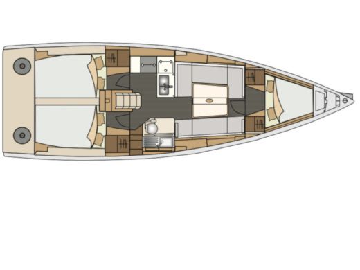 Sailboat Elan Elan 350 Σχέδιο κάτοψης σκάφους