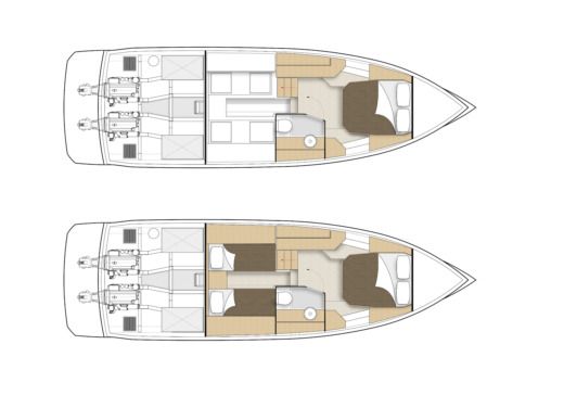Motorboat Pardo Yachts 38 Planimetria della barca