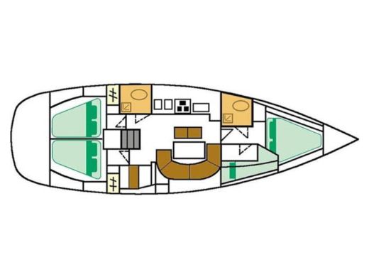 Sailboat BENETEAU OCEANIS 411 Plattegrond van de boot
