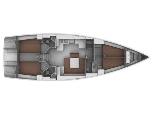 Sailboat BAVARIA 45 CRUISER Plattegrond van de boot