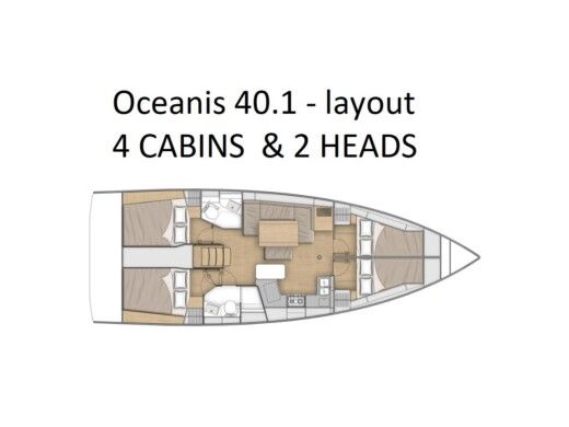 Sailboat  Oceanis 40.1 - 4D cab Boat layout