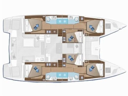Catamaran  Lagoon 50  Boot Grundriss
