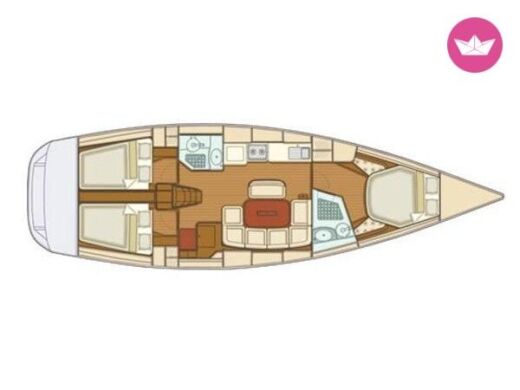 Sailboat Grand Soleil 43 Boat layout