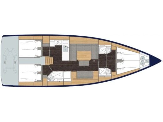 Sailboat  Bavaria C45/4 cbs Plano del barco
