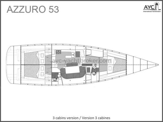 Sailboat ALLIAGE AZZURO 53 Plattegrond van de boot