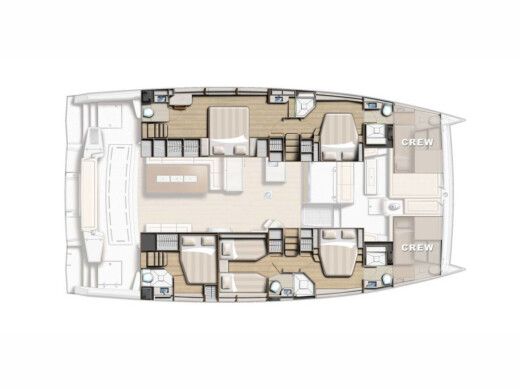Catamaran  Bali 5.4 10 berths Plattegrond van de boot