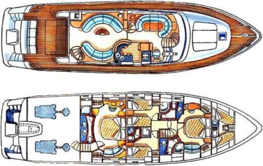 Motor Yacht Azimut 70 Sea-Jet Boat layout