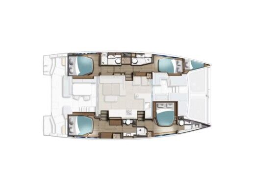 Catamaran  Moorings 4600 - 4 Plan du bateau