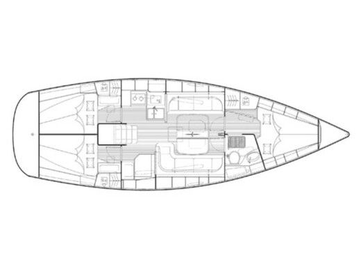 Sailboat BAVARIA 38 CRUISER Plattegrond van de boot