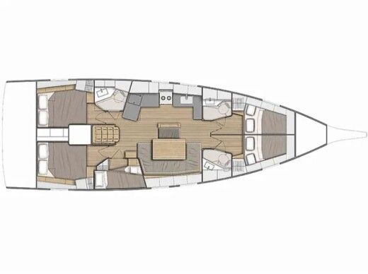 Sailboat  Oceanis 46.1  Plattegrond van de boot