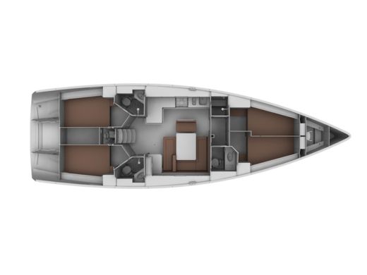 Sailboat BAVARIA 45 Cruiser Plattegrond van de boot