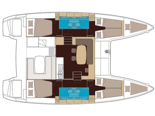 Catamaran LAGOON 400 S2 Boot Grundriss