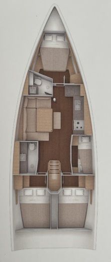 Sailboat Dufour Dufour 430 Grand Large Σχέδιο κάτοψης σκάφους