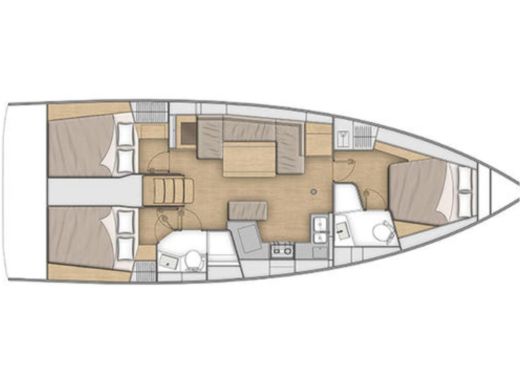 Sailboat  Moorings 42.3 Plan du bateau