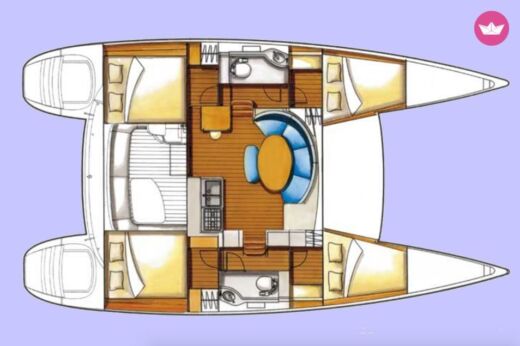 Catamaran BENETEAU Lagoon 380 boat plan