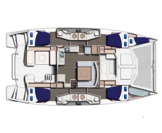 Catamaran Robertson & Caine Leopard 48 Boat layout