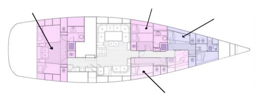 Sailboat Yacht 2000 Felci 71 Planimetria della barca