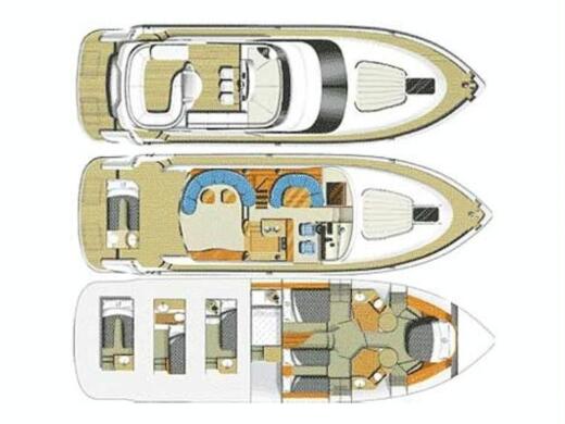 Motorboat Fairline SQUADRON 55 Boot Grundriss
