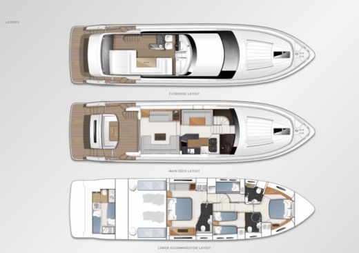 Motor Yacht Princess 64 Fly boat plan
