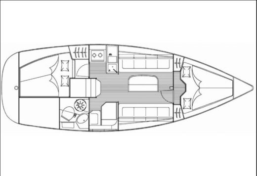 Sailboat Bavaria 30 Boat layout