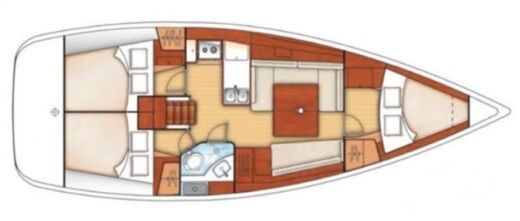 Sailboat Beneteau OCEANIS 37 Plattegrond van de boot