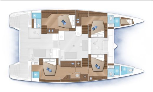 Catamaran Lagoon Lagoon 52F Boot Grundriss