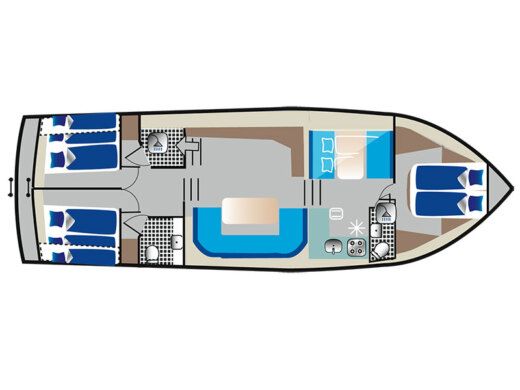 Houseboat Pedro Levanto 44 Boot Grundriss