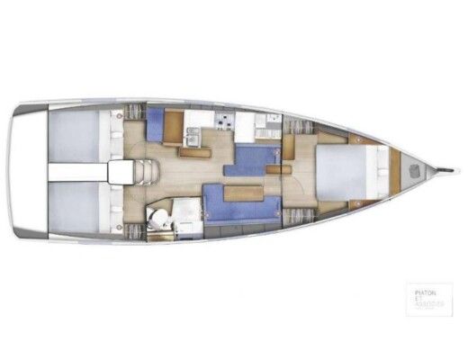 Sailboat  Sun Odyssey 410 Σχέδιο κάτοψης σκάφους